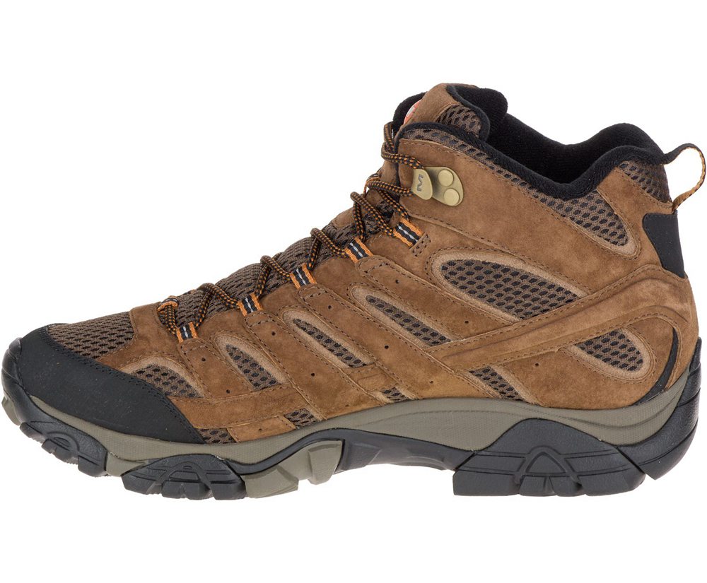 Kozaki Merrell Męskie Brązowe - Moab 2 Mid Waterproof Wide Width - 269107-VAE